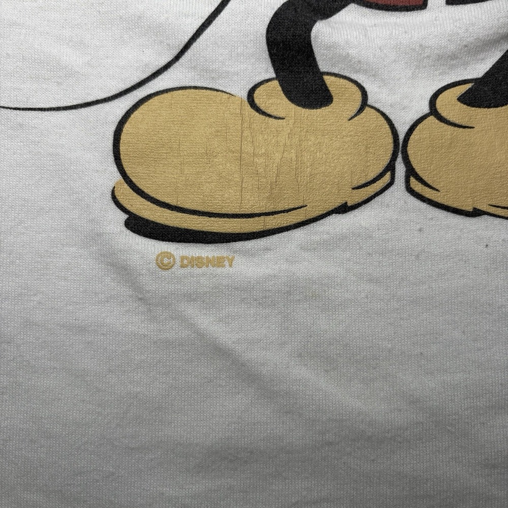 Vintage‎ 80s Mickey Mouse Ringer T Shirt Men Large Velva Sheen USA White Disney - Picture 8 of 9